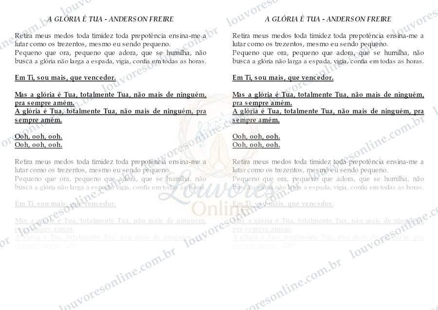 Prévia de A Glória É Tua