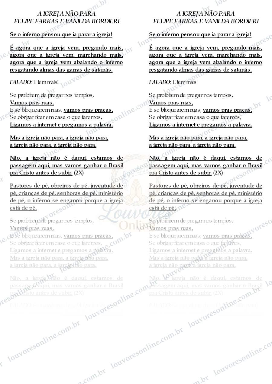 Prévia de A Igreja Não para
