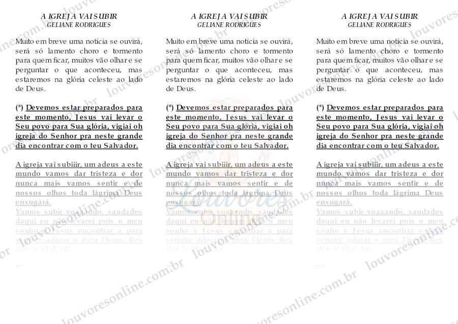 Prévia de A Igreja Vai Subir