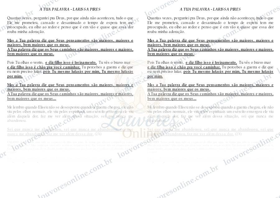Prévia de A Tua Palavra