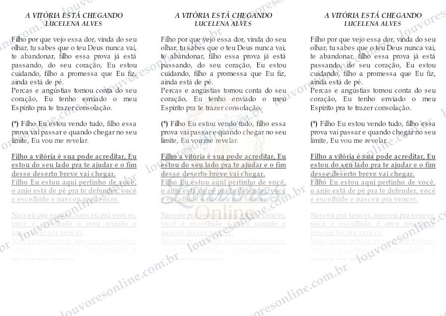 Prévia de A Vitória Está Chegando