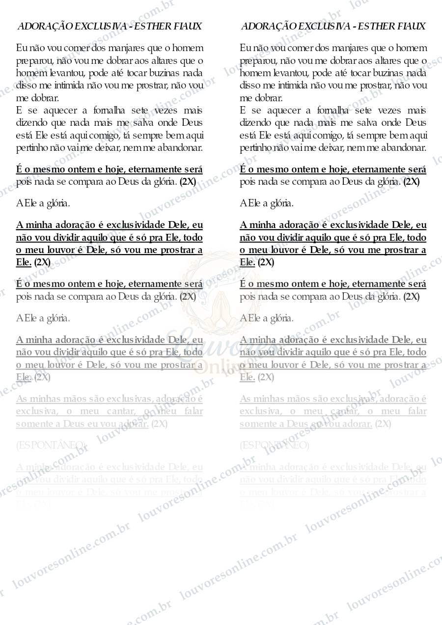 Prévia de Adoração Exclusiva