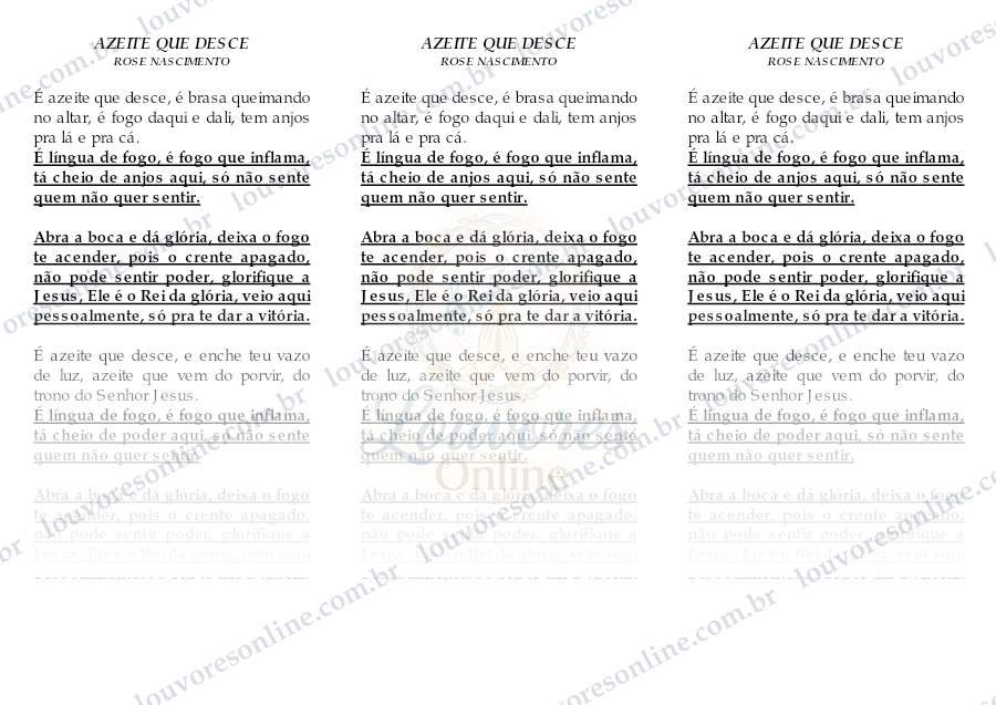 Prévia de Azeite que Desce