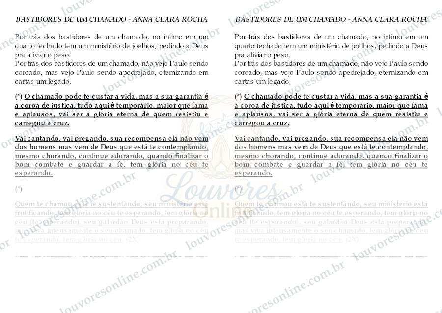 Prévia de Bastidores de um Chamado