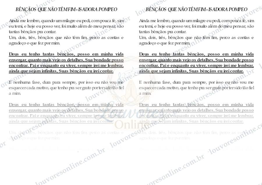Prévia de Bênçãos que Não Têm Fim
