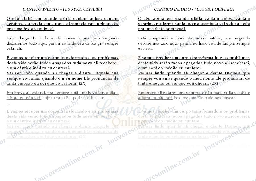 Prévia de Cântico Inédito