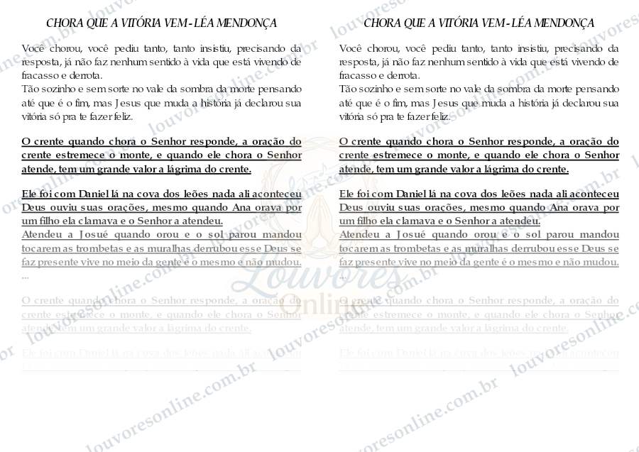 Prévia de Chora que a Vitória Vem