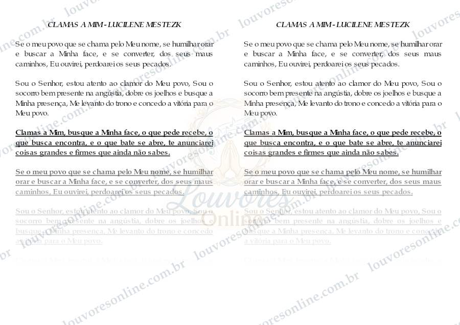 Prévia de Clamas a Mim