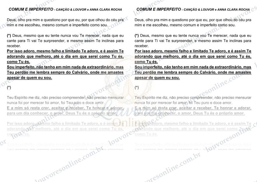 Prévia de Comum e Imperfeito