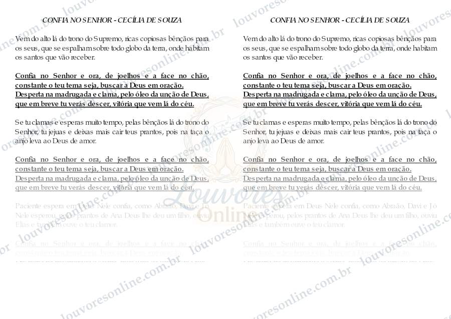 Prévia de Confia no Senhor