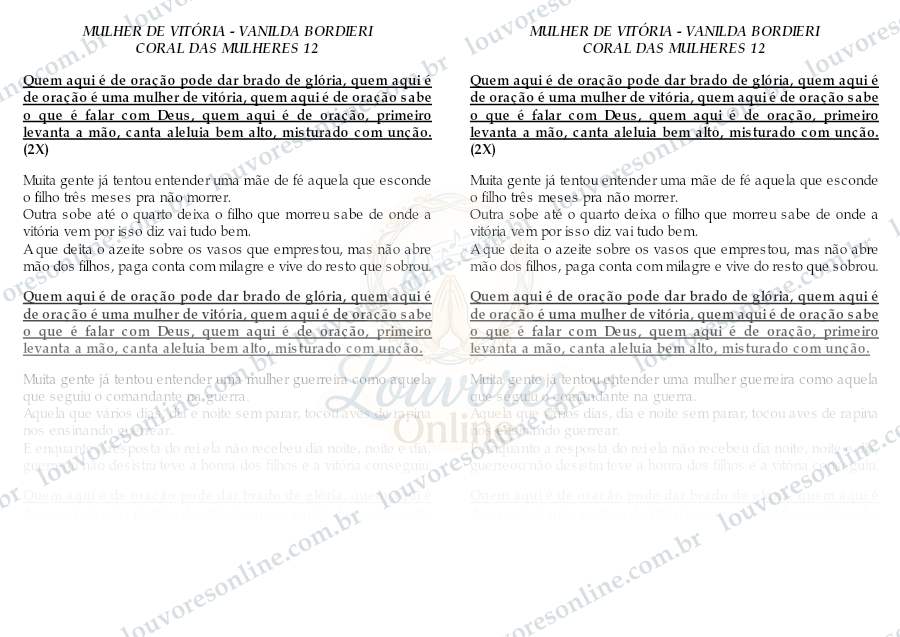 Prévia de Coral das Mulheres 12 - Mulher de Vitória