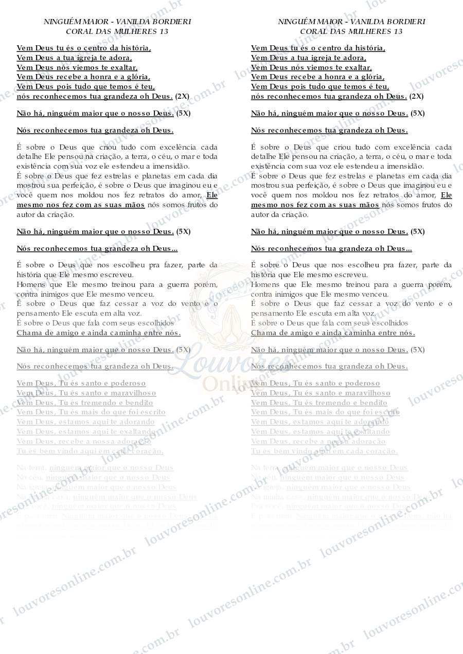Prévia de Coral das Mulheres 13 - Ninguém Maior