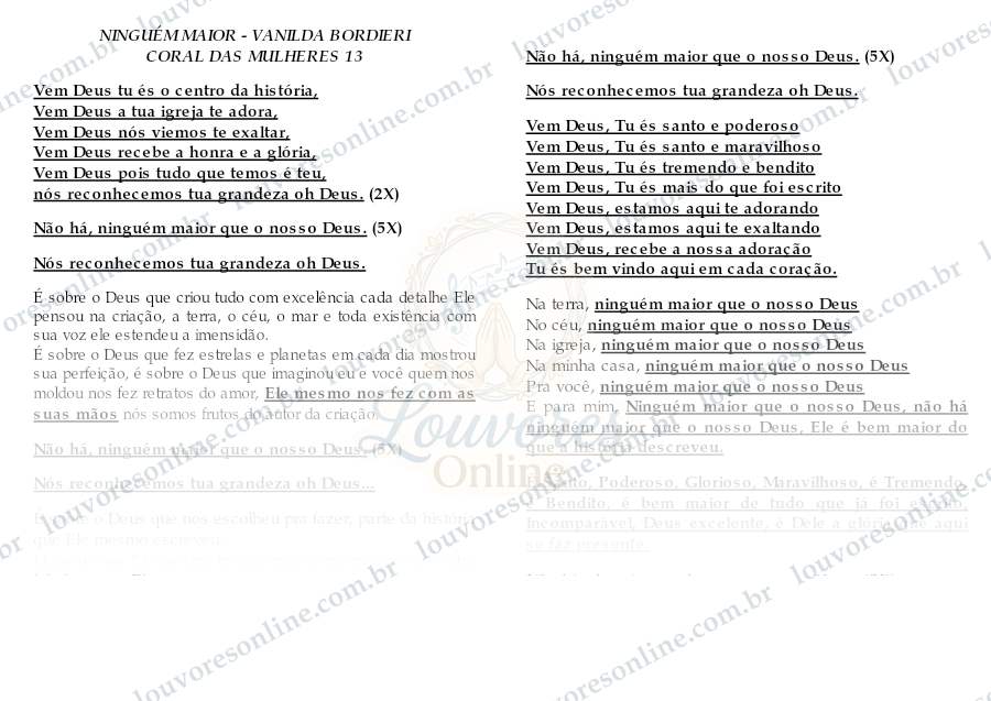 Prévia de Coral das Mulheres 13 - Ninguém Maior