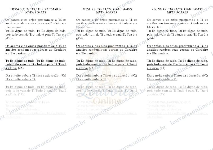 Prévia de Digno de Tudo + Te Exaltamos