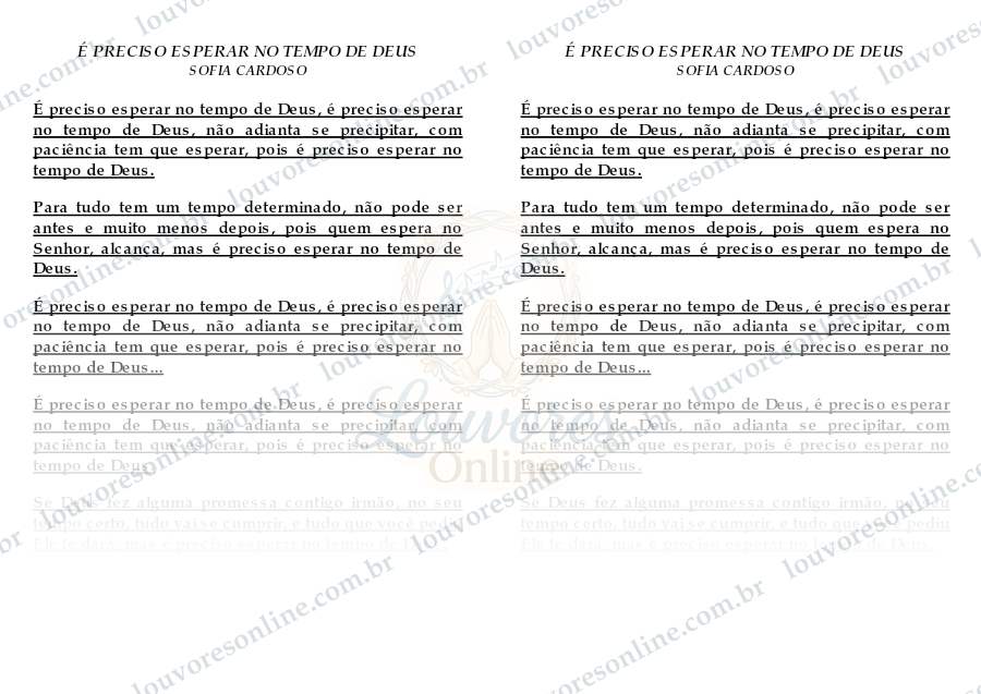 Prévia de É Preciso Esperar no Tempo de Deus