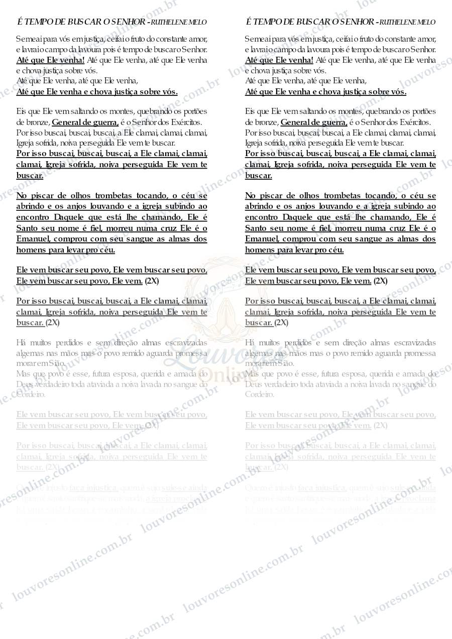 Prévia de É Tempo de Buscar o Senhor