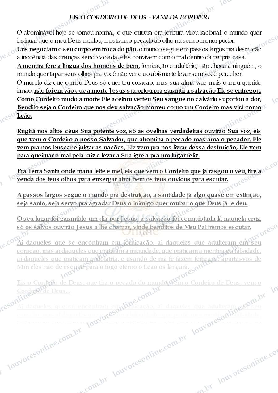 Prévia de Eis o Cordeiro de Deus