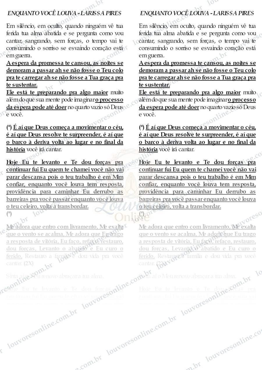 Prévia de Enquanto Você Louva
