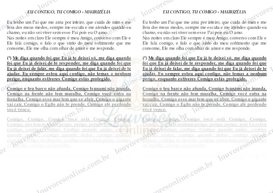 Prévia de Eu Contigo, Tu Comigo
