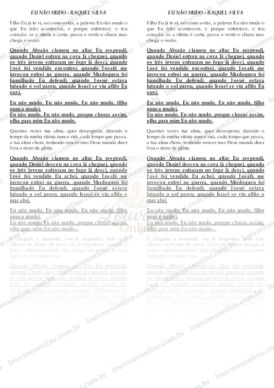 Prévia de Eu Não Mudo