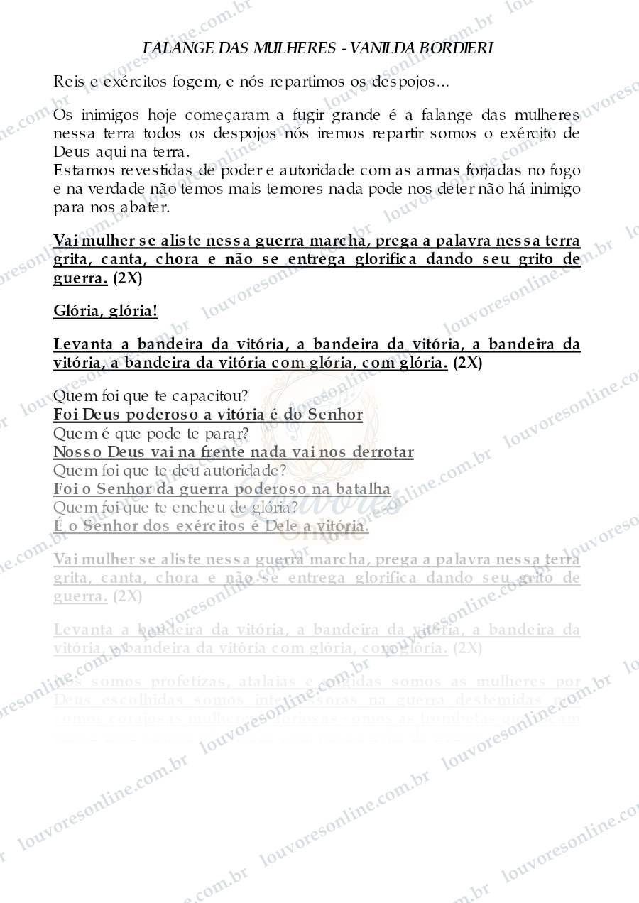 Prévia de Falange das Mulheres