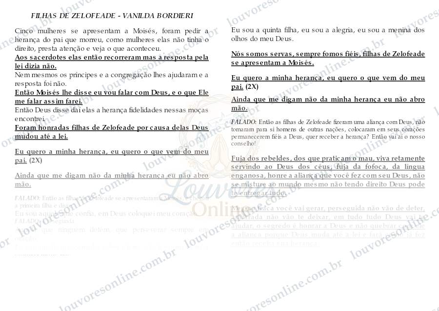 Prévia de Filhas de Zelofeade