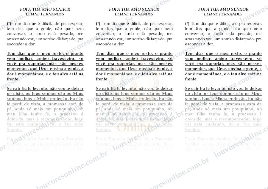 Prévia de Foi a Tua Mão Senhor