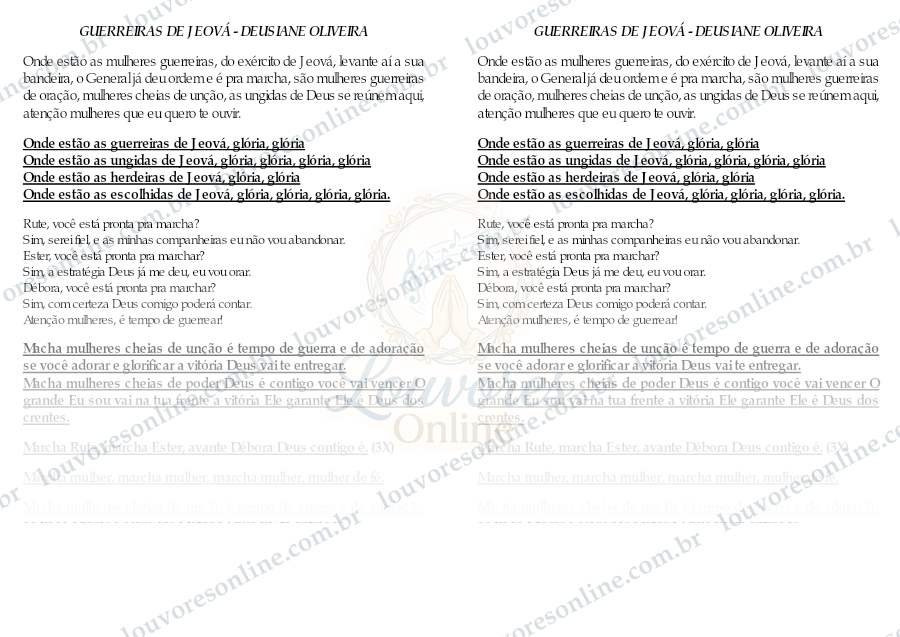 Prévia de Guerreiras de Jeová