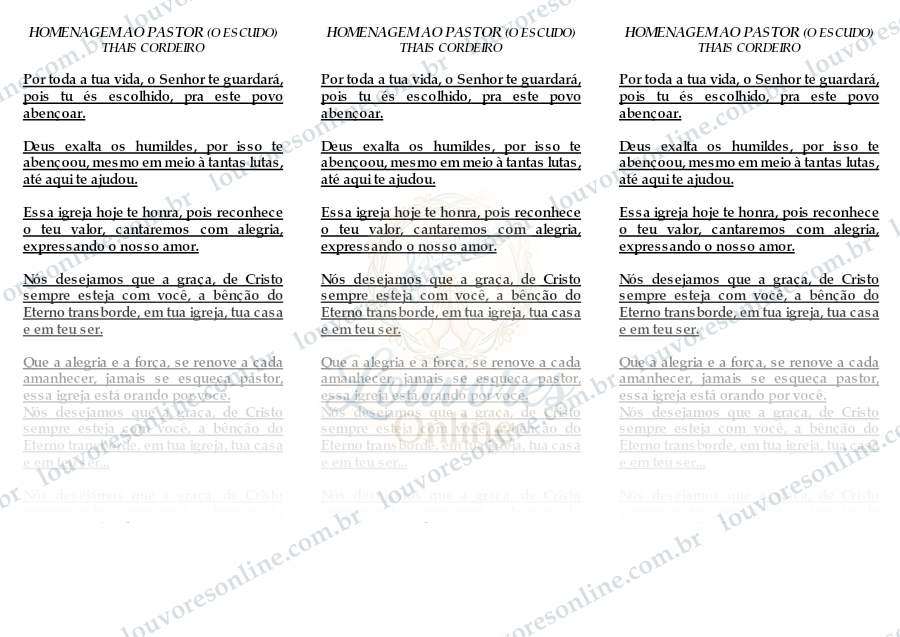 Prévia de Homenagem ao Pastor (o Escudo)