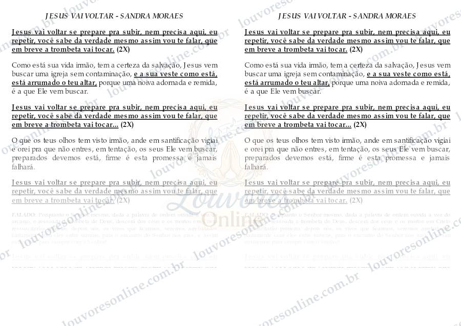 Prévia de Jesus Vai Voltar
