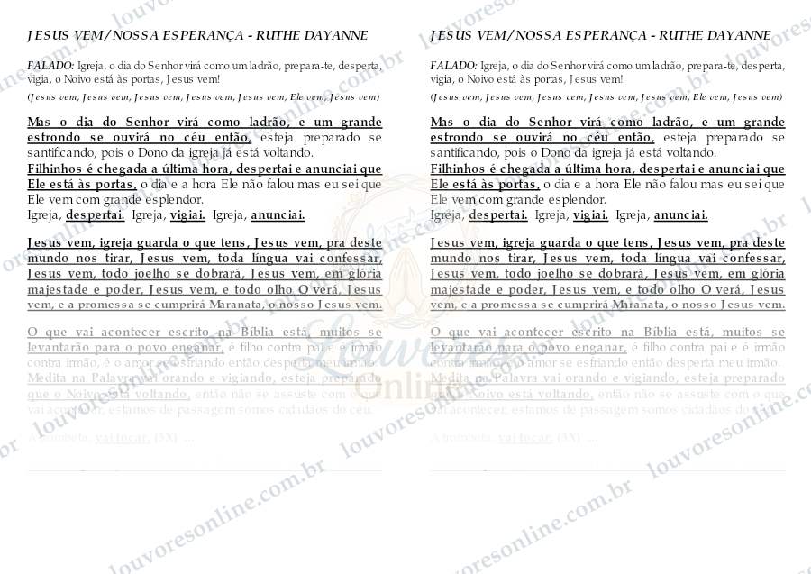 Prévia de Jesus Vem - Nossa Esperança