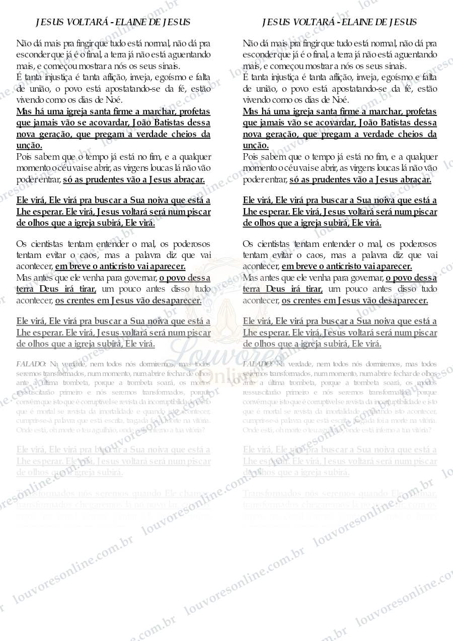 Prévia de Jesus Voltará