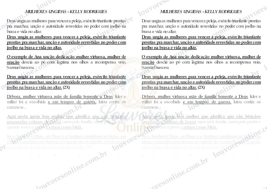 Prévia de Mulheres Ungidas