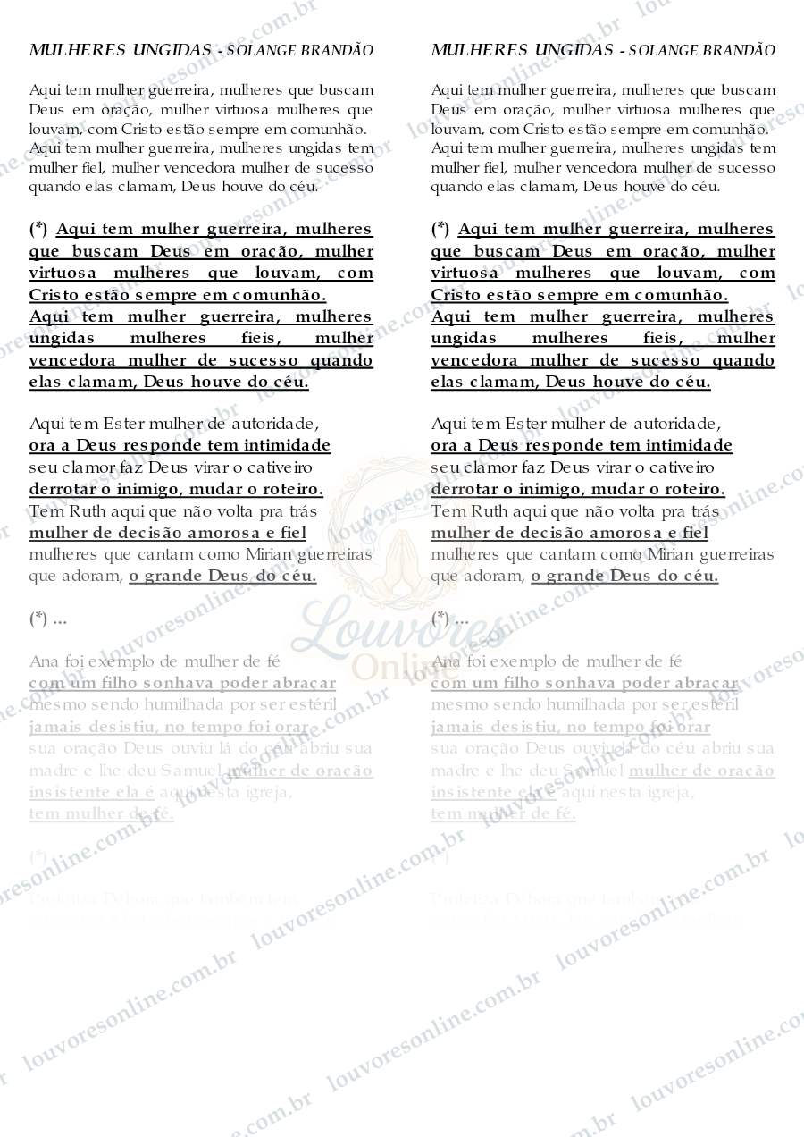 Prévia de Mulheres Ungidas