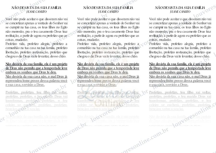 Prévia de Não Desista da Sua Família