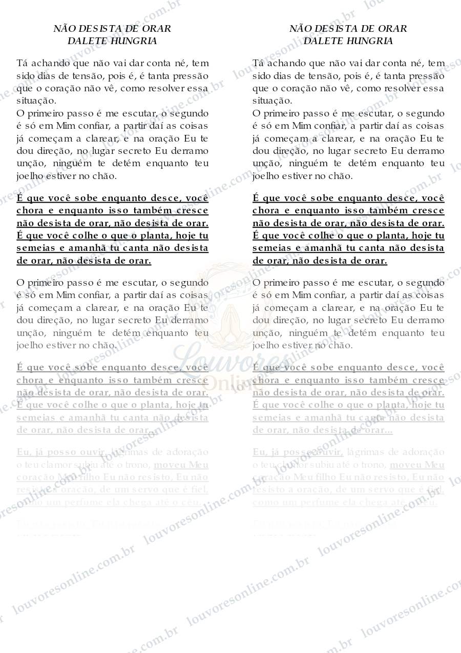 Prévia de Não Desista de Orar