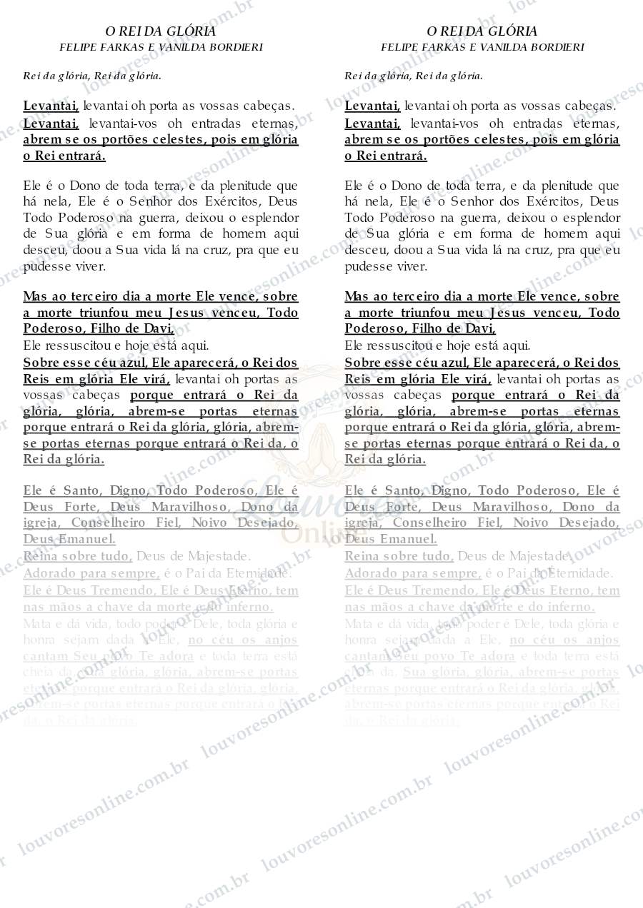 Prévia de O Rei da Glória