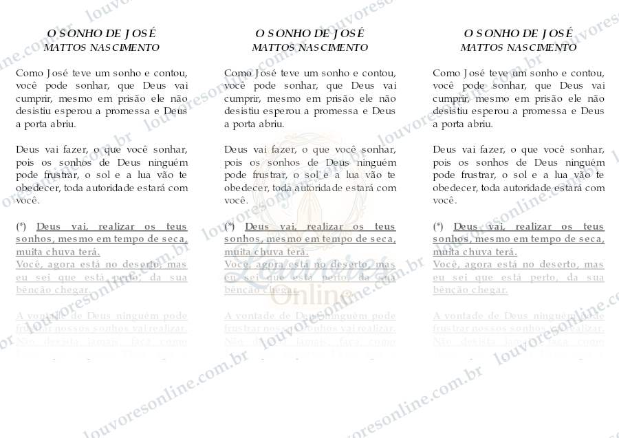 Prévia de O Sonho de José