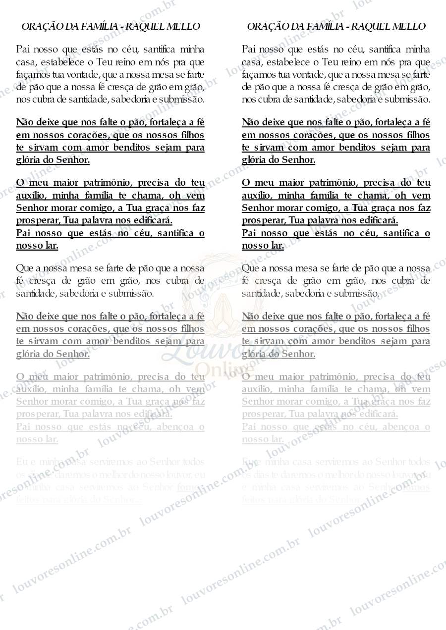 Prévia de Oração da Família
