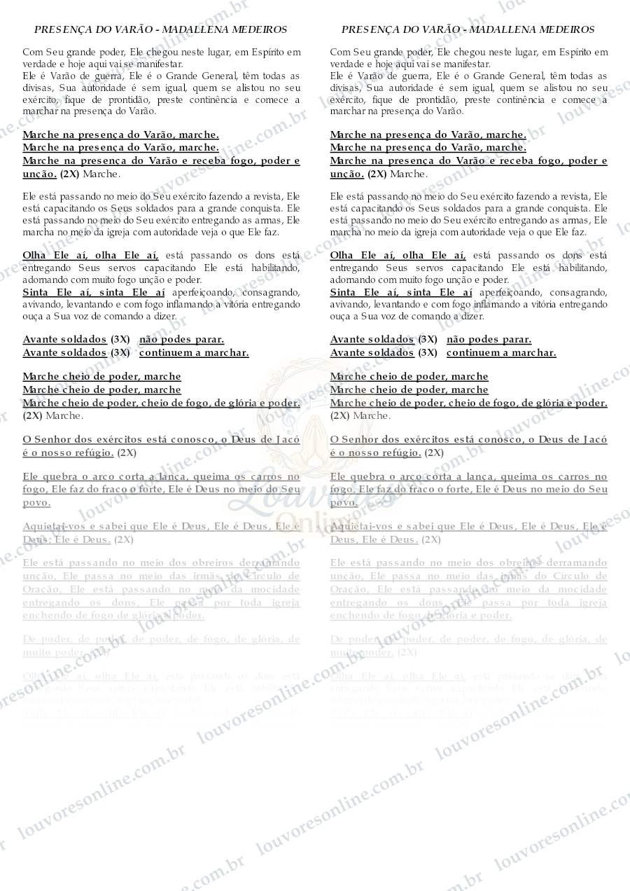 Prévia de Presença do Varão