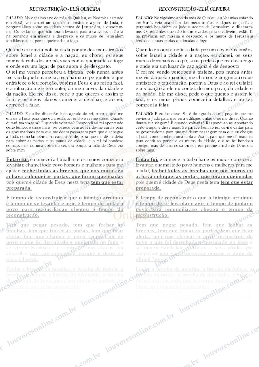 Prévia de Reconstrução