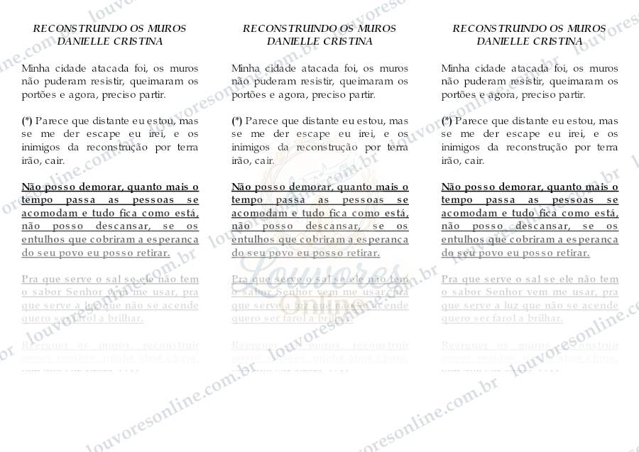 Prévia de Reconstruindo os Muros