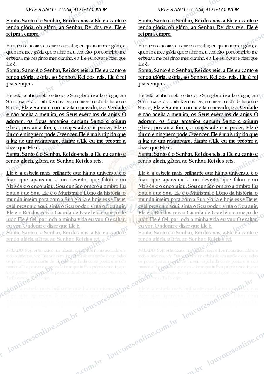 Prévia de Rei e Santo