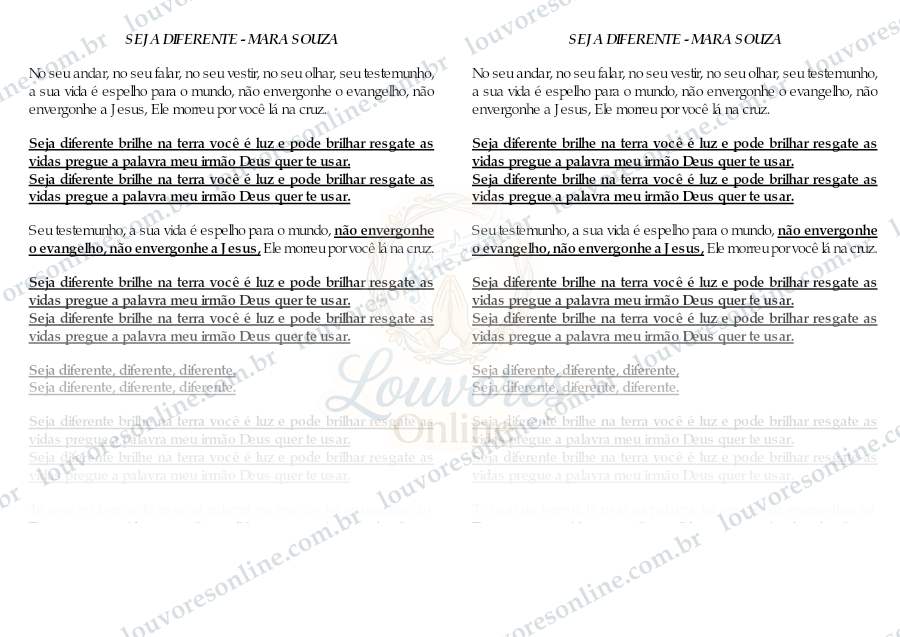 Prévia de Seja Diferente