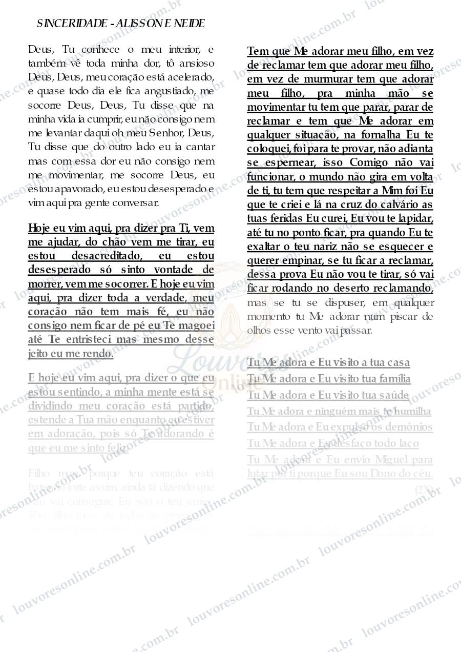Prévia de Sinceridade