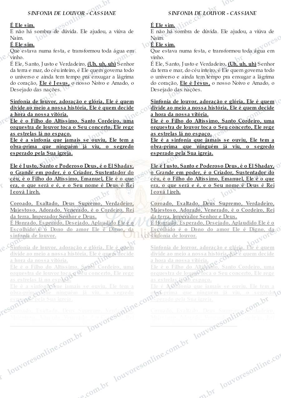 Prévia de Sinfonia de Louvor