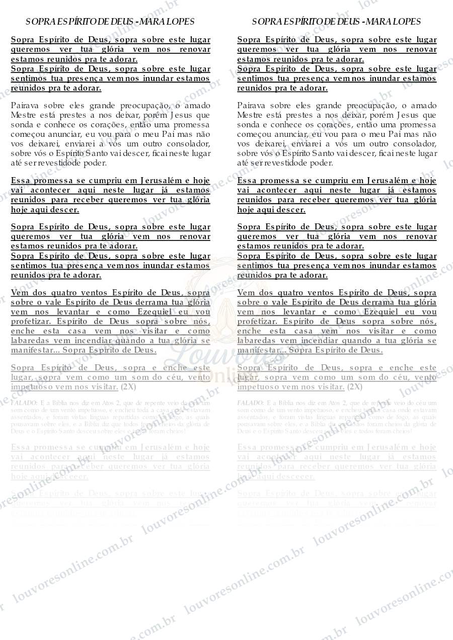 Prévia de Sopra Espírito de Deus