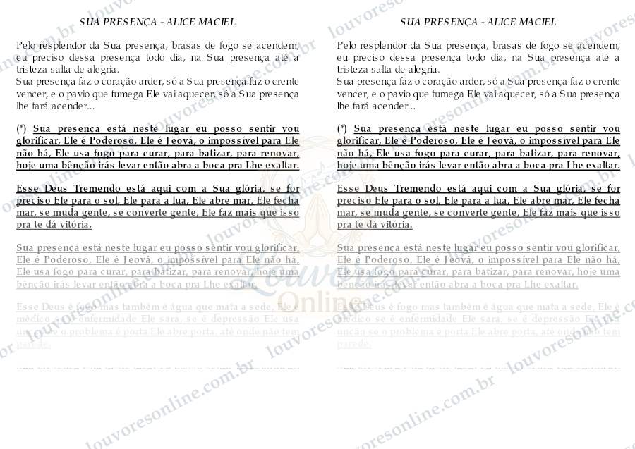 Prévia de Sua Presença
