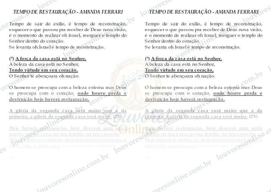 Prévia de Tempo de Restauração