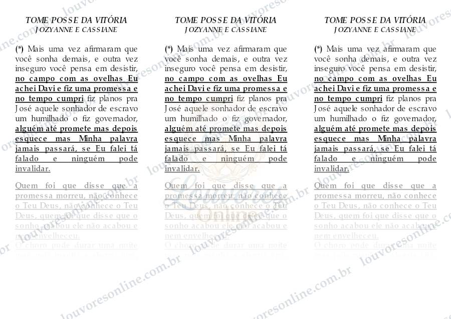 Prévia de Tome Posse da Vitória